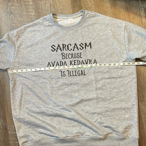 Harry Potter Sarcasm Avada Kedavra Wand Magic Gray Sweatshirt size 4XL - Picture 10 of 13